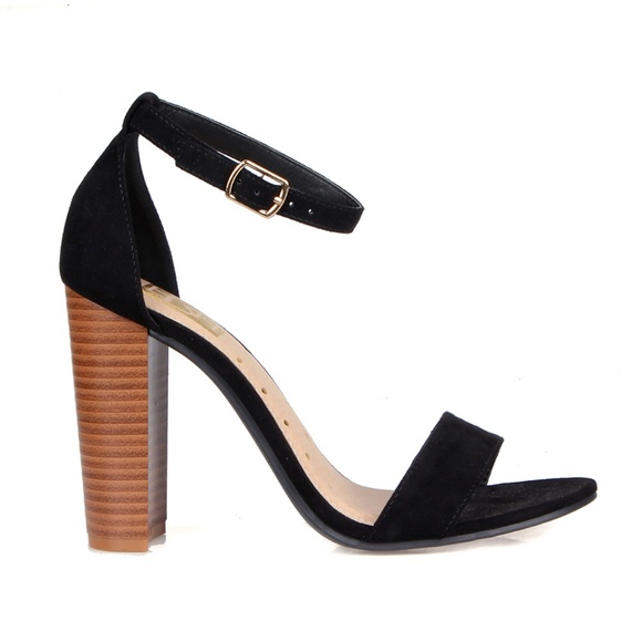 Annie-01 Chunky Heel Women's Two Piece Sandals - Picture 2 of 3